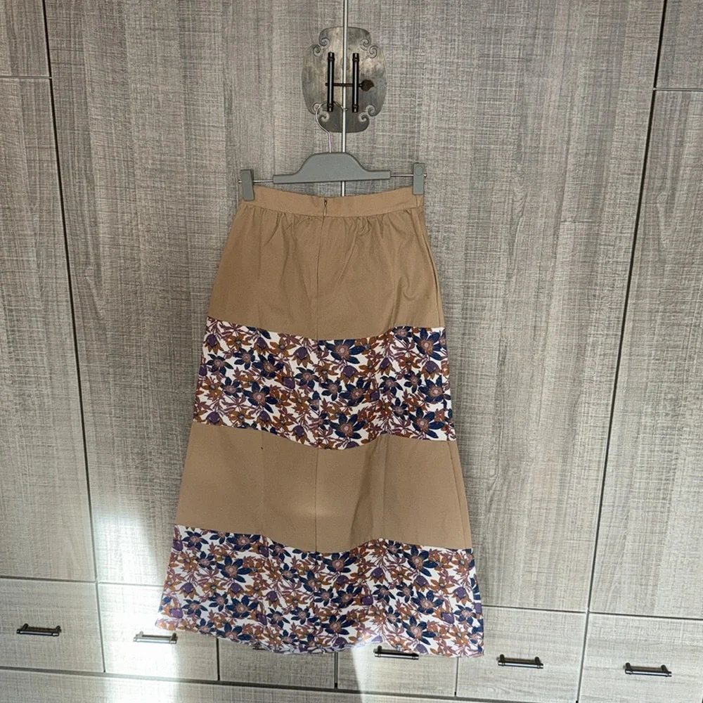 Anthropologie Sachin & Babi Jacquard Tiered‎ Maxi Skirt